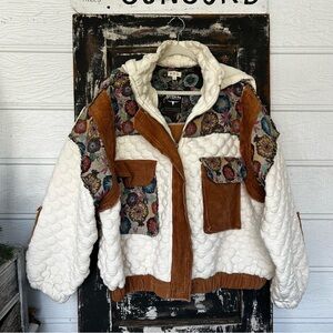 Vintage POL Quilted Jacket with Floral Accents